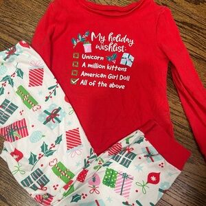 American Girl Red and White Holiday Pajama Set